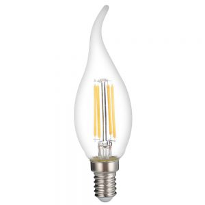 LED CETLE C35 4W 400LM E14 175-265V 2700K – TIP FILAMENT CLEAR GLASS DIMMABLE