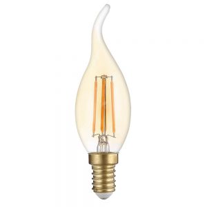 LED CETLE C35 4W 400LM E14 175-265V 2700K – TIP FILAMENT GOLDEN GLASS DIMMABLE