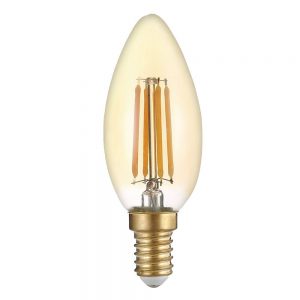 LED CETLE C35 E14 4W 400LM 2500K AC220-240V GOLDEN GLASS