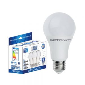 LED BULB A60 E27 10W 806LM RA>80 AC175-265V 6000K – 3PCS/BOX