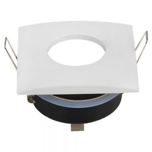 SPOTLIGHT FIXTURE SQUARE ALUMINIUM GU10-SOCKET WHITE IP65 MAX-35W