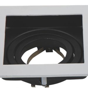 SPOTLIGHT FIXTURE SQUARE ALUMINIUM WHITE/BLACK GU10-SOCKET IP20 MAX-35W