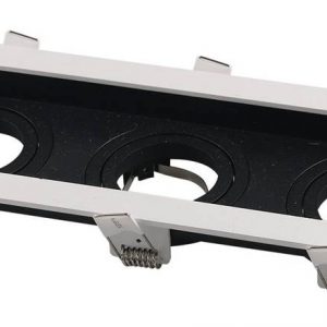 SPOTLIGHT FIXTURE SQUARE ALUMINIUM WHITE/BLACK 3*GU10-SOCKET IP20 MAX-35W