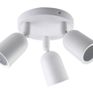 SPOTLIGHT FIXTURE PLASTIC WHITE 3*GU10-SOCKET IP20 MAX-10W