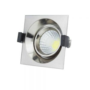 8W LED COB DOWNLIGHT SQUARE ROTATABLE 6000K – INOX