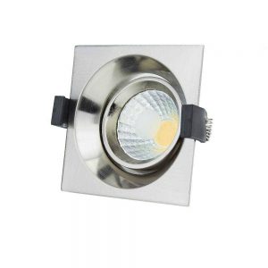 8W LED COB DOWNLIGHT SQUARE ROTATABLE 2700K – INOX