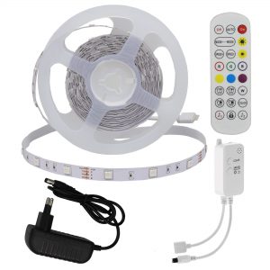 LED STRIP SET ADAPTER + BLUETOOTH MUSIC + REMOTE DC12V 5050 30 LEDS RGB IP20