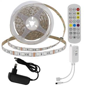 LED STRIP SET ADAPTER + BLUETOOTH MUSIC + REMOTE DC12V 5050 60 LEDS RGB IP20