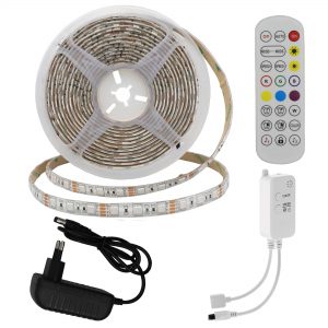 LED STRIP SET ADAPTER + BLUETOOTH MUSIC + REMOTE DC12V 5050 60 LEDS RGB IP54