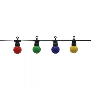 BLACK OUTDOOR STRING LIGHT COLOURFUL BULBS 10PCS/G45 IP65 8M