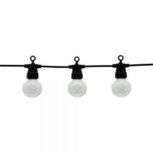 BLACK OUTDOOR STRING LIGHT WITH BULBS 6000K 10PCS/G45 IP65 8M