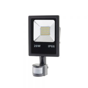 20W LED SMD FLOODLIGHT AC95V-AC265V 80lm/W 150° 2700K – IP66 WITH SENSOR