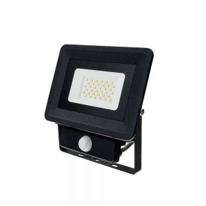 LED SMD FLOODLIGHT BLACK 30W AC170-265V 100° IP65 2700K – WITH SENSOR