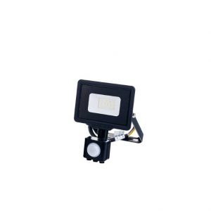 LED SMD FLOODLIGHT BLACK 10W 800LM AC220-265V 120° IP65 6000K – WITH SENSOR