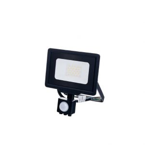 LED SMD FLOODLIGHT BLACK 20W 1600LM AC220-265V 120° IP65 6000K – WITH SENSOR