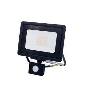 LED SMD FLOODLIGHT BLACK 50W 4000LM AC220-265V 120° IP65 6000K – WITH SENSOR