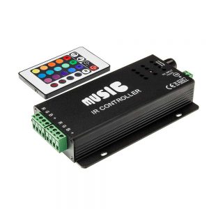 MUSIC LED CONTROLLER WITH REMOTE CONTROLLER 18A 12VDC