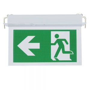 LED RECESSED FIXED EMERGENCY EXIT LIGHT 3.6V 900mAh 3-hours Emergency Duration with PVC Legend