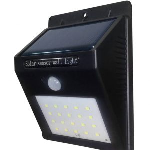 SOLAR WALL LAMP ALUMINIUM BLACK BODY IP54 0.75W 6000K 5.5V