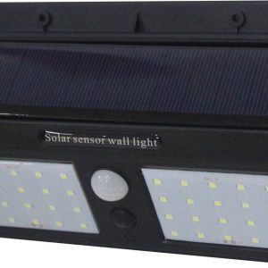 SOLAR WALL LAMP ALUMINIUM BLACK BODY IP54 1.5W 6000K 7.4V