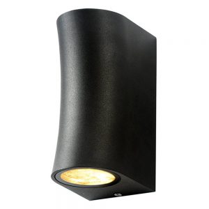 WALL LAMP ALUMINIUM BLACK BODY IP44 2*GU10 SOCKET AC220-240V