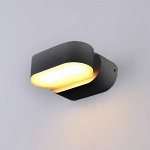 LED WALL LIGHT EPISTAR AC100-240V 6W IP54 660LM BLACK BODY 3000K