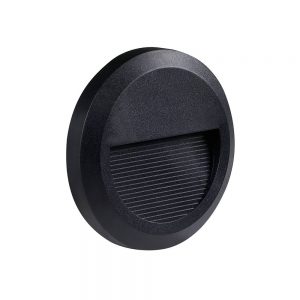 LED STEP LIGHT ROUND BLACK 2W 3000K 120LM AC100-240V IP65