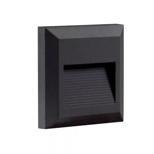 LED STEP LIGHT SQUARE BLACK 2W 3000K 120LM AC100-240V IP65