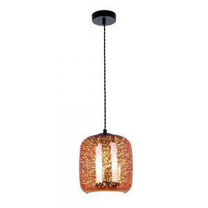 3D GLASS BARRELPENDANT – COPPER FIREWORKS D200xH213mm