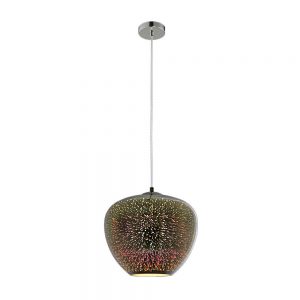 3D GLASS PENDANT – CHROME FIREWORKS D290xH250mm