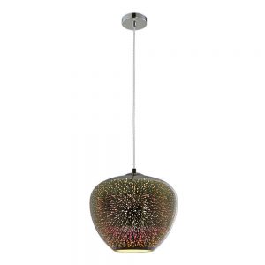 3D GLASS PENDANT – CHROME FIREWORKS D400xH345mm