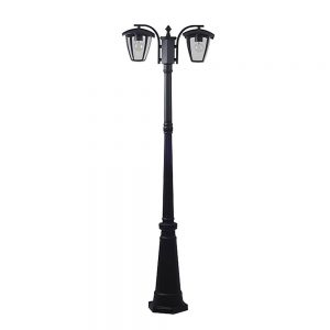 POLE LAMP 200CM MATT BLACK ALUMINIUM 2*E27